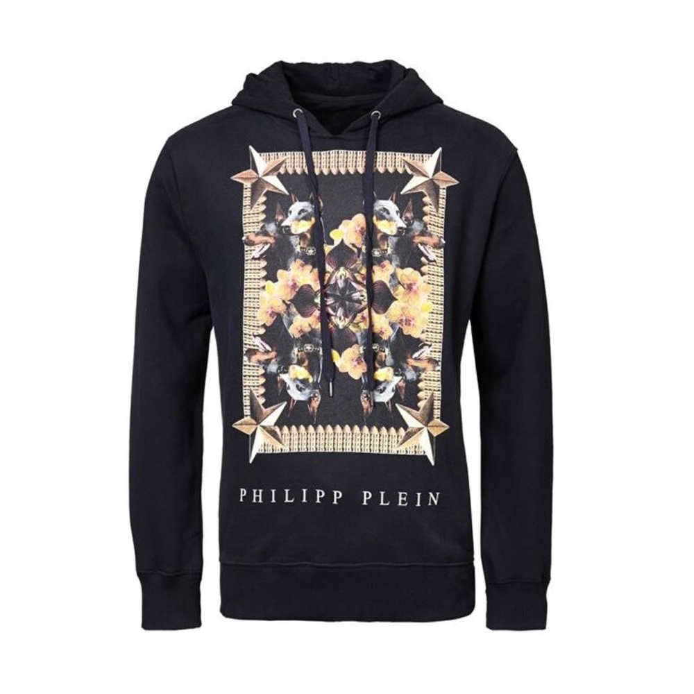 Philipp Plein Black and Beige Hoodie